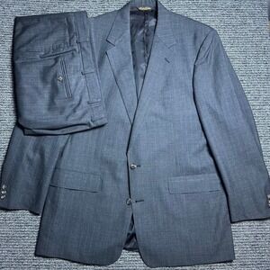 Brooks Brothers Mens Suit 44L Gray Pinstripe Two Button Pants 38x30 Two Piece